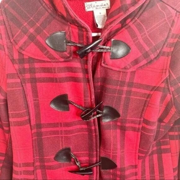 5/$25 Glimmer by JJ Basica Kids Red Black Plaid Jacket - Picture 3 of 5